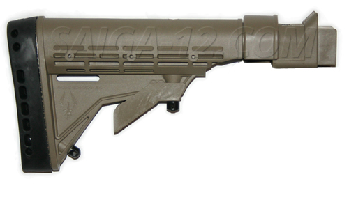 AK Saiga KickLite 6 Position M4 Style Stock with Recoil Reduction Dark Earth - KLT005DE